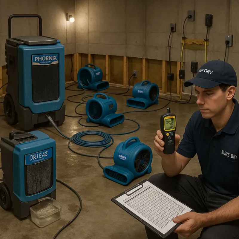 Structural Drying and Dehumidification process in Bessemer, PA